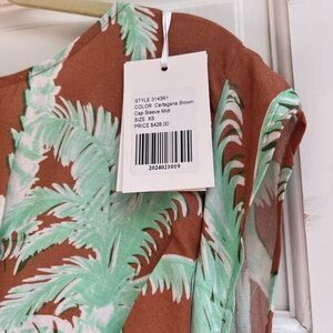 Oliphant Linen Cap Sleeve Midi dress/Catagena brown